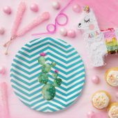 9" Rond Papier Bord Boho Cacti Cactus Succulent B (Feest)