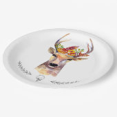 9" Rond Papier Bord boho hert Buck Hoofd Browning (Gekanteld)