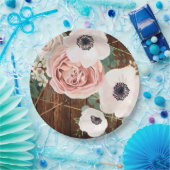 9 "Rond Papier Bord Geometrische Tuin Roos Schuur (Feest)