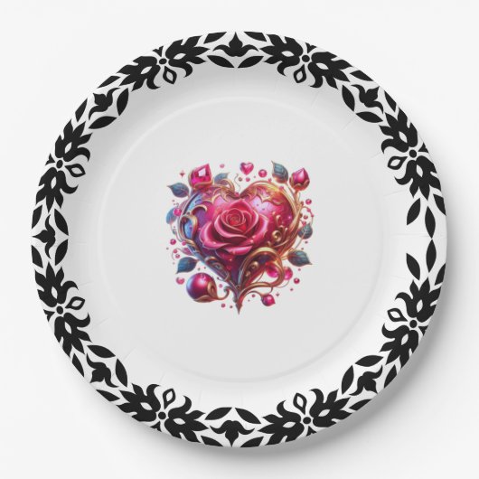 9" Rond papier Bord Mooi (Voorkant)
