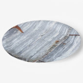 9"Rond Papier Bord Wit Wassen Houten Schuurdeur Co (Gekanteld)