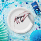 9" Rond Papier Bord zombie bloeddruppelvampier Got (Feest)