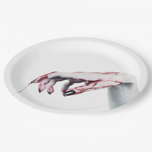 9" Rond Papier Bord zombie bloeddruppelvampier Got (Gekanteld)