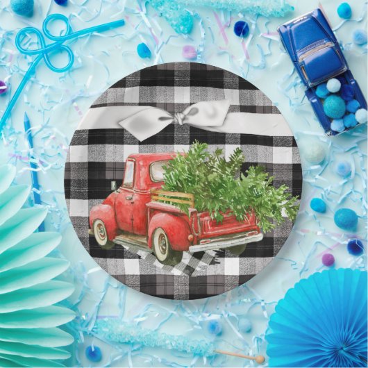 9"Ronde Document Bord XMAS Vrachtwagen Kerstmisbuf (Feest)