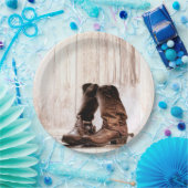 9" Ronde Papier Bord Laarzen Land Rustiek Western (Feest)
