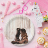 9" Ronde Papier Bord Laarzen Land Rustiek Western (Feest)