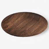 9" Ronde Papier Bord Schuur Hout Country Rustiek (Gekanteld)