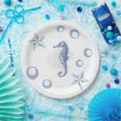 9" Ronde Papier Bord Zeepaardje Ocean Beach Water (Feest)