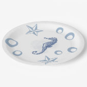 9" Ronde Papier Bord Zeepaardje Ocean Beach Water (Gekanteld)