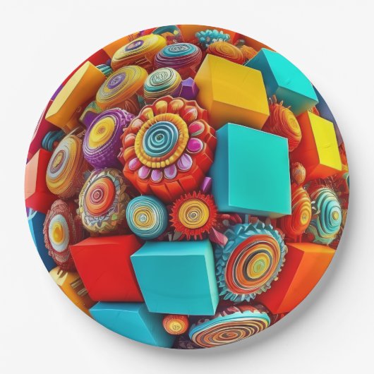 9" Round Paper Plate Papieren Bordje (Voorkant)