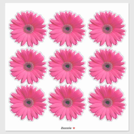 9 Roze Gerbera Gerbera Bloem Kiss-Cut Stickers (Vel)
