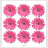 9 Roze Gerbera Tulp Bloem Kiss-Cut Stickers (Vel)
