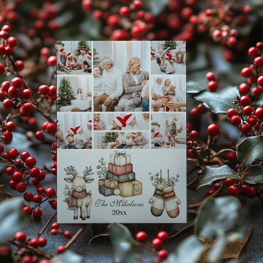9 Rustieke Neutrale Kerstmis Feestdagenkaart