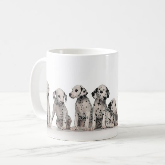 9 Schattige Dalmatische Puppies Koffiemok (Voorkant links)