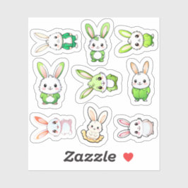 9 Schattige konijnen Sticker