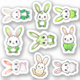9 Schattige konijnen Sticker
