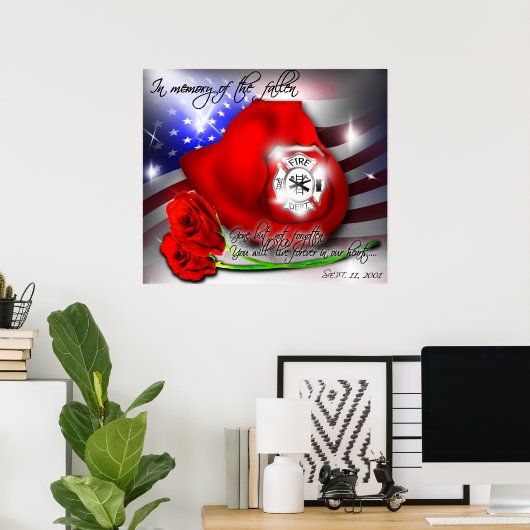 9 september/11 gedenkteken poster Print (Thuiskantoor)