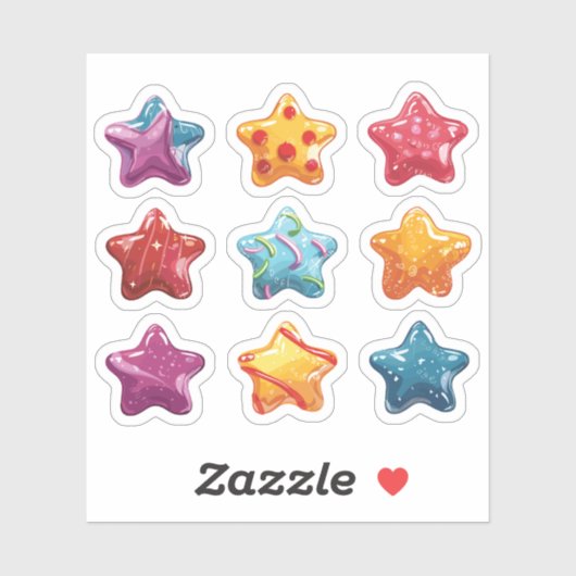 9 Snoep Sterren Sticker Set (Vel)