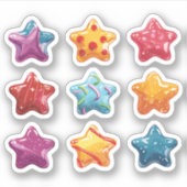 9 Snoep Sterren Sticker Set (Voorkant)