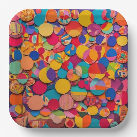 9" Square Paper Plate Papieren Bordje (Voorkant)