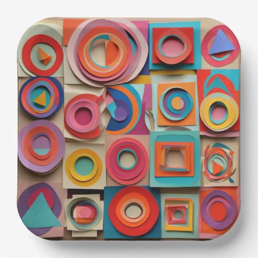 9" Square Paper Plate Papieren Bordje (Voorkant)