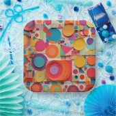 9" Square Paper Plate Papieren Bordje (Feest)