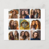 9 Square Photo Collage - Zwart-wit Briefkaart (Voorkant)