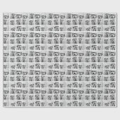 9 Square Photo Collage - Zwart-wit Cadeaupapier (Vlak)