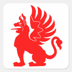 9. Staffel III./JG 26 Red Griffin 0B Insignia Vierkante Sticker