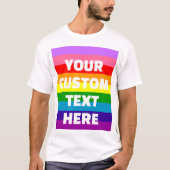 9-streep LGBTQ+ Pride-vlag Regenboog met aangepast T-shirt (Voorkant)