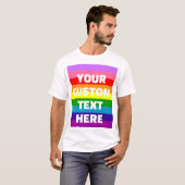 9-streep LGBTQ+ Pride-vlag Regenboog met aangepast T-shirt (Voorkant volledig)