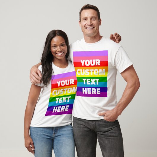 9-streep LGBTQ+ Pride-vlag Regenboog met aangepast T-shirt (Unisex)