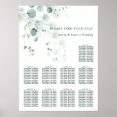 9 Tabel Elegant Green Foliage Sey Chart Poster (Voorkant)