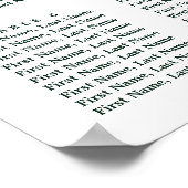 9 Tabel Elegant Green Foliage Sey Chart Poster (Hoek)