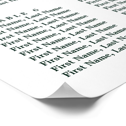 9 Tabel Elegant Green Foliage Sey Chart Poster (Hoek)