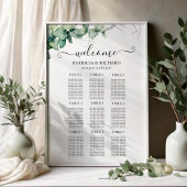 9 Tabellen Rustic Greenery Wedding Seating Chart Poster