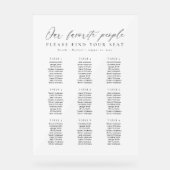 9 Tables Favorite People Acrylic Seating Chart Acryl Bord (Voorkant)