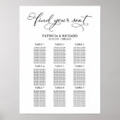 9 Tables Wedding Seding Chart Board Elegant Poster (Voorkant)