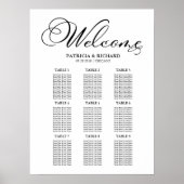 9 Tables Wedding Seding Chart Board Simple Poster (Voorkant)