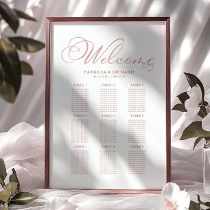 9 Tables Wedding Seding Chart Board Simple Poster