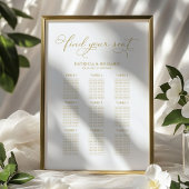9 Tables Wedding Seding Chart Gold Foil Poster