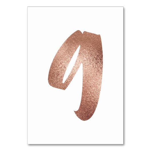 9 Tafel Aantal Witte Metalroze Roze Rood Goud Kaart (Achterkant)