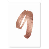 9 Tafel Aantal Witte Metalroze Roze Rood Goud Kaart (Voorkant)