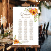 9 Tafel Geel Roze Bloemen Bruiloft Zitkaarten Poster
