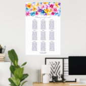 9 Tafel Kleurrijke Bloemen Trouwstoel Grafiek Poster (Thuiskantoor)
