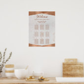 9 Tafel Koperen Huwelijksstoelindeling Marmer Meta Poster (Keuken)