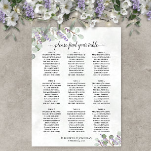 9 tafel lavendel eucalyptus trouw zitplaatskaart poster