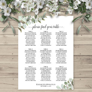 9 Tafel Rustieke Eucalyptus Trouw Stoelenkaart Poster
