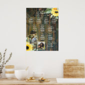 9 Tafel Rustige houten ZONNEN FOTOZITTING Poster (Keuken)