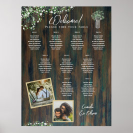 9 Tafel Rustisch Hout Gypsophila FOTO SEIENDE Schu Poster